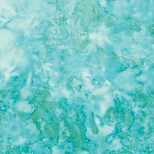 Cotton Batik Blue Green Ombre Gradations Variations Watercolors Mottled Style Hand-Dyed Bali Batik Fabric by Yard (851-322BETTAFISH) D176.43
