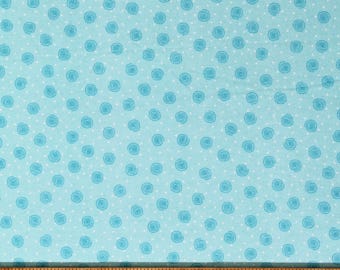 Flannel Blue Swirls Dots Kids Boys Baby Cotton Flannel Fabric Print by the Yard (0019-11) D282.32