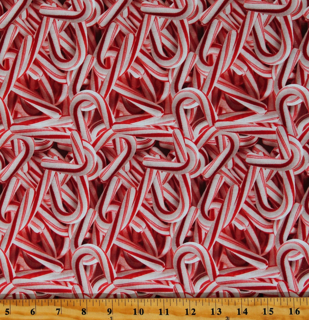 Cotton Christmas Candy Cane Candy Food Holiday Winter Seasonal Red ...
