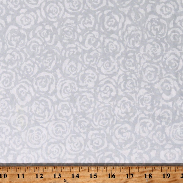 Gray Floral Fabric Etsy