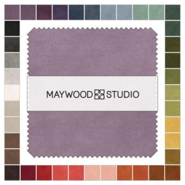 5" Charm Pack - Bonnie Sullivan Woolies Flannel Color Wash Maywood Studio 42 5-inch Charm Pack Squares Flannel Fabric Bundle Precuts M421.29