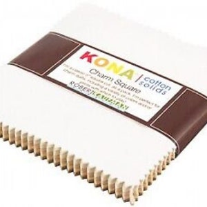 5" Charm Pack Squares - Kona Cotton Solids Not Quite White Palette Off-Whites Naturals Creams Tans Quilters Fabric Precuts Bundle M518.68
