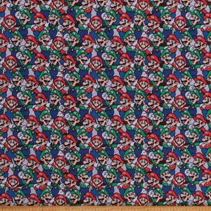 Cotton Super Mario Brothers Bros Luigi Packed Video Game Fabric Print by the Yard D579.63 Licensed Springs Creative