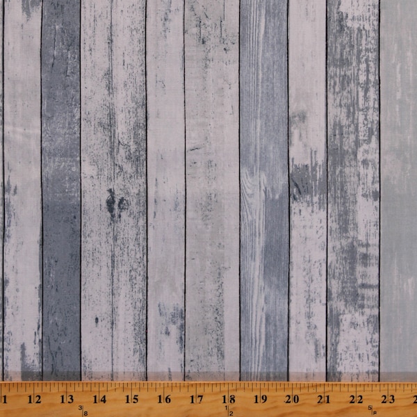 Cotton Barn Wood Boards Floorboards Wooden Planks Blue Cotton Fabric Print by the Yard (HOME-C7178-BLUE) D786.90