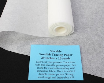 Swedish Tracing Paper - 10 yards - 29" wide Sew-able Pattern Paper - Sold by the 10 yard roll (1907) M409.03