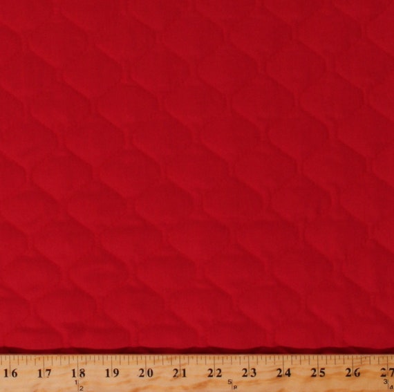 Fields Single-Face Quilted Christmas Red 44 Wide Polyester/Cotton Fabric by The Yard (D270.12)