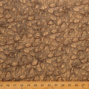 Cotton Lassos Cowboys Western Rodeo Roper Ropes Ranch Light Brown Cotton Fabric Print by the Yard (692-325) D362.39