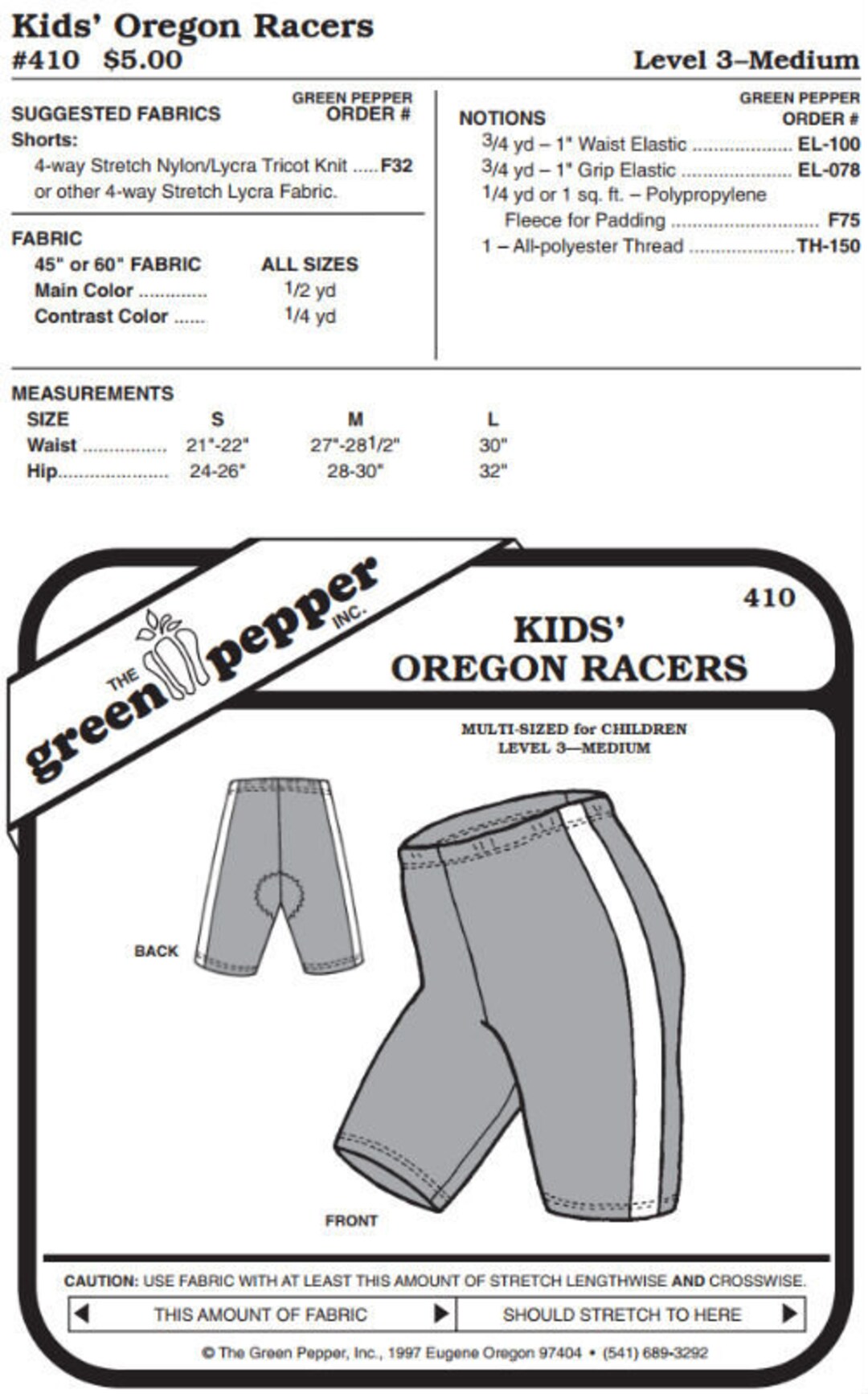 Kid’s Oregon Bike Shorts Pattern - 410 - The Green Pepper Patterns Kid’s Oregon Bike Shorts Pattern - 410 - The Green Pepper Patterns