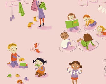 Cotton Heather Ross Favorites Kids Children Playing Toys Blocks Officially Licensed by Windham Fabrics Fabric Print by Yard D657.61