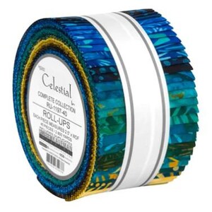 Jelly Roll Artisan Batiks Celestial Complete Collection Robert Kaufman 2.5" Strips Roll-Ups Bundle Quilter's Cotton Fabric Precuts (M494.49)