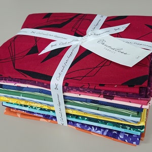 Half-Yard Cut Bundle - Fractals Wavelength Geometric Prints 20 Pieces Quilter's Cotton Precuts Boundless Fabrics by Craftsy (M522.12)