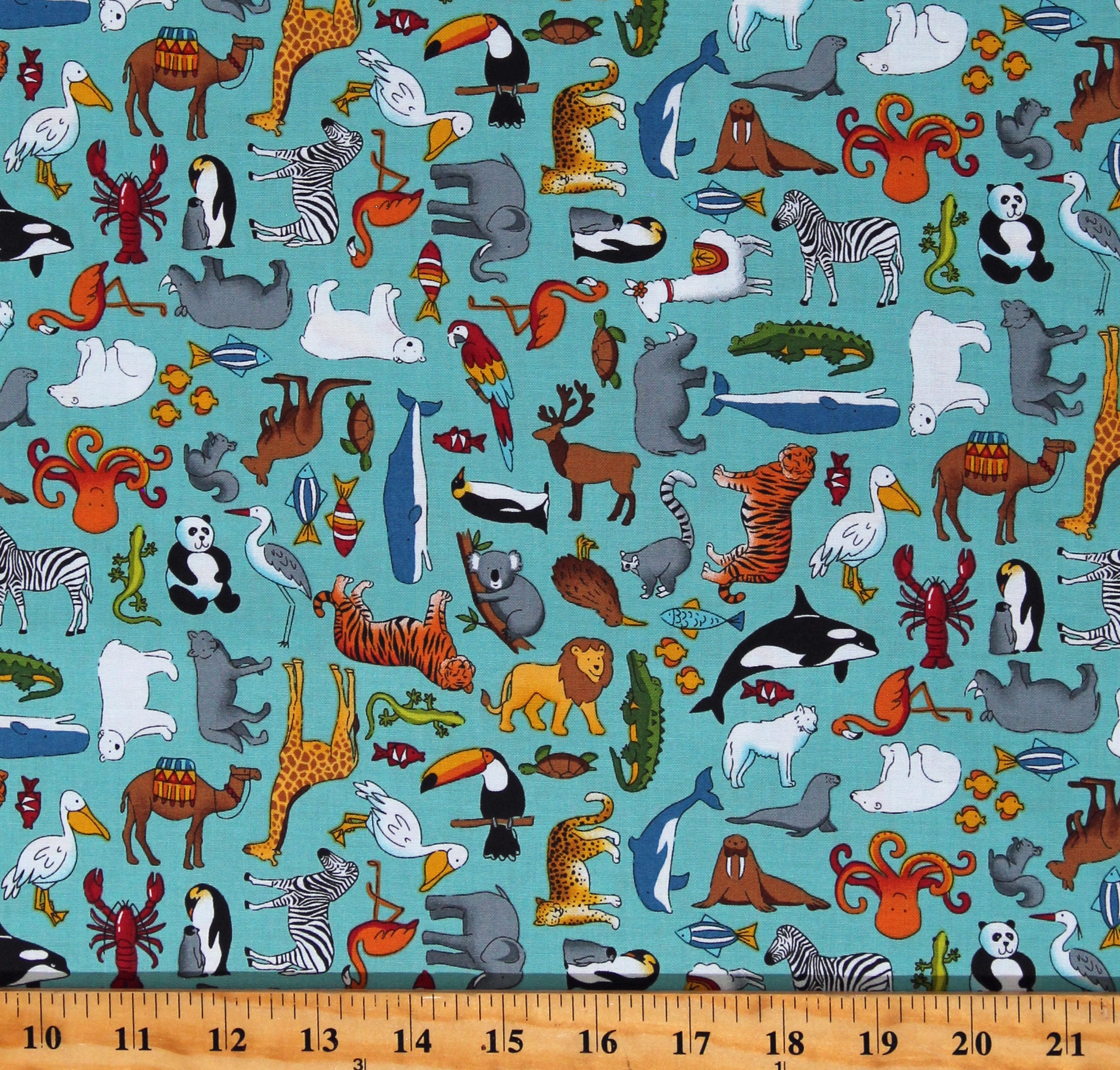 Cotton Zoo Animals Lions Tigers Elephants Kids Children's Alphabet