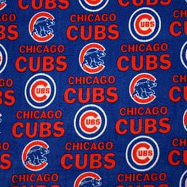 Fleece Chicago Cubs Blue MLB Baseball Sports Team Fleece Fabric Print by the Yard s6567bf