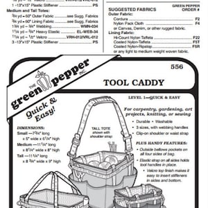 Tool Caddy Pattern - 556 - The Green Pepper Patterns Tool Caddy Pattern - 556 - The Green Pepper Patterns