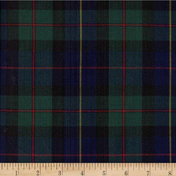 Cotton Classic Tartans  Plaid Green Navy Red Yellow Crisp Finish Textile Creations Cotton Fabric Print by the Yard (0565669) D154.11