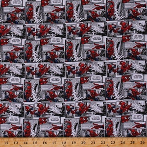 Cotton Spider-Man Comics Spiderman Comic Packed Multicolor Cotton Fabric Print by the Yard (71184-A620715) D764.67 Licensed Springs Creative