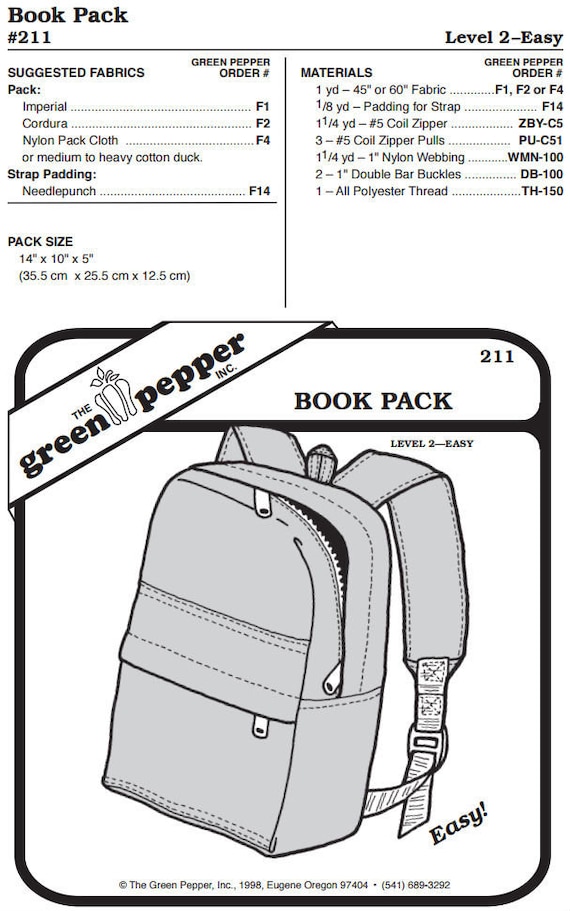Book Pack Pattern - 211 - The Green Pepper Patterns Book Pack Pattern - 211 - The Green Pepper Patterns