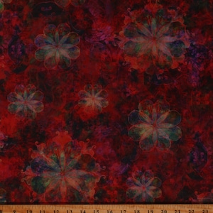 Cotton Floral Designs Flowers Swirls Nature Venice Red Cotton Fabric Print by the Yard (AQSD-19721-3-RED) D654.20 by Robert Kaufman