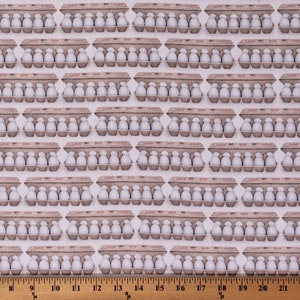 Cotton Eggs Cartons Dozens Farmhouse Food Kitchen Baking Kiss the Cook White Cotton Fabric Print by the Yard (AMKD-19299-86EGGSHELL) D763.68