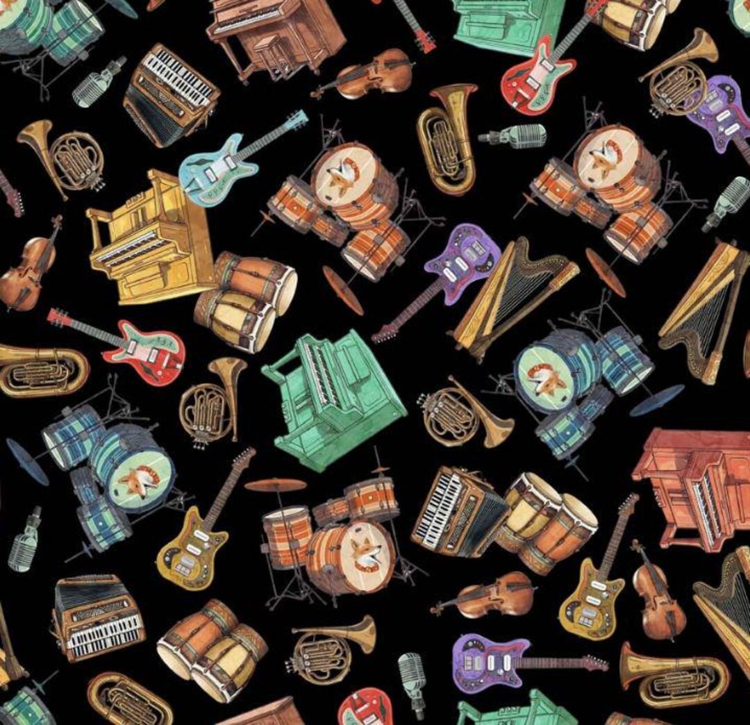 Cotton Jug Band Jamboree Band Instrument Piano Guitar Drums Harps ...