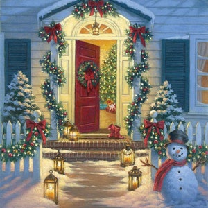 36&quot; X 44&quot; Panel Snowman Snowmen Christmas Tree A Classic Christmas Multicolor Cotton Fabric Panel (P9542) D585.49 by Riley Blake