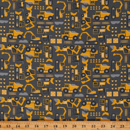 Construction Equipment Fabric by the Yard/piece Etsy