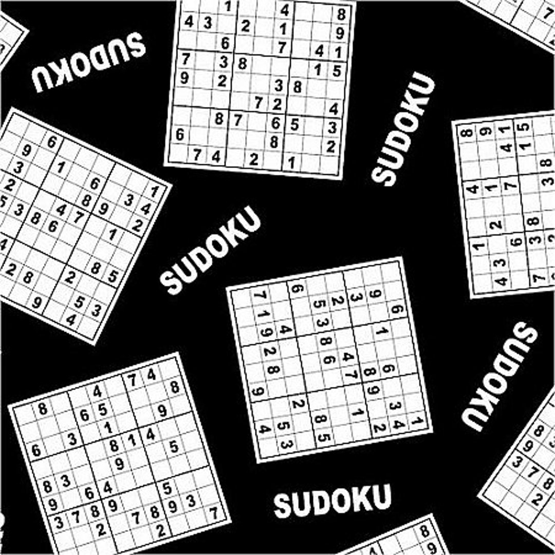 Fleece Sudoku Game Play Fleece Fabric Print by the Yard o26194b A232.02 Etsy
