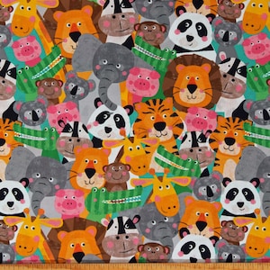 Cotton Packed Animals Noah&#39;s Ark Noah & Friends II Multicolor Cotton Fabric Print by the Yard (Y4151-55-MULTICOLOR) D775.19 Clothworks