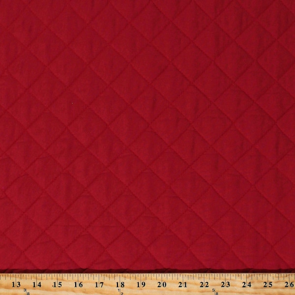 Quilted Double-Face Red 43" Wide Poly Cotton Blend Fabric by the Yard (216-6092) D270.19