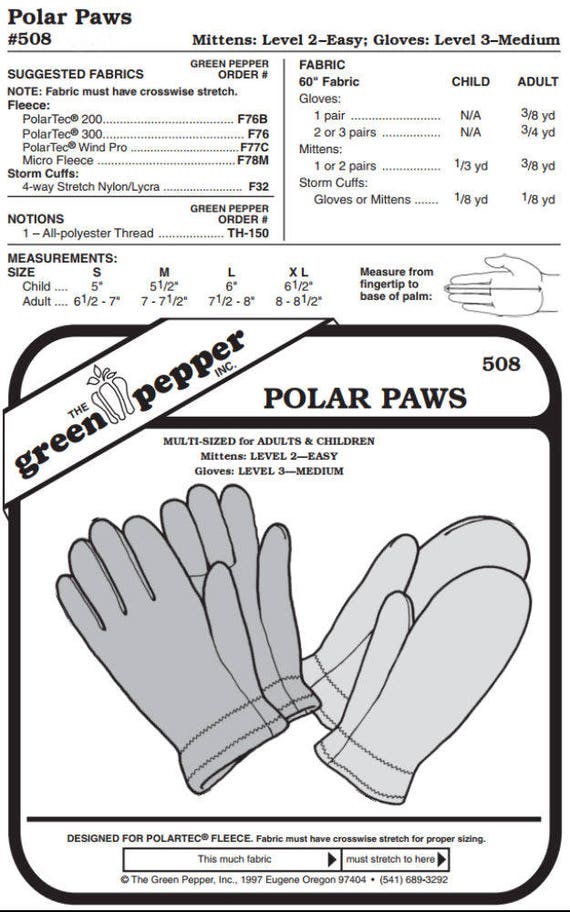 Polar Paws PDF Pattern - 508 - The Green Pepper Patterns Polar Paws PDF Pattern - 508 - The Green Pepper Patterns