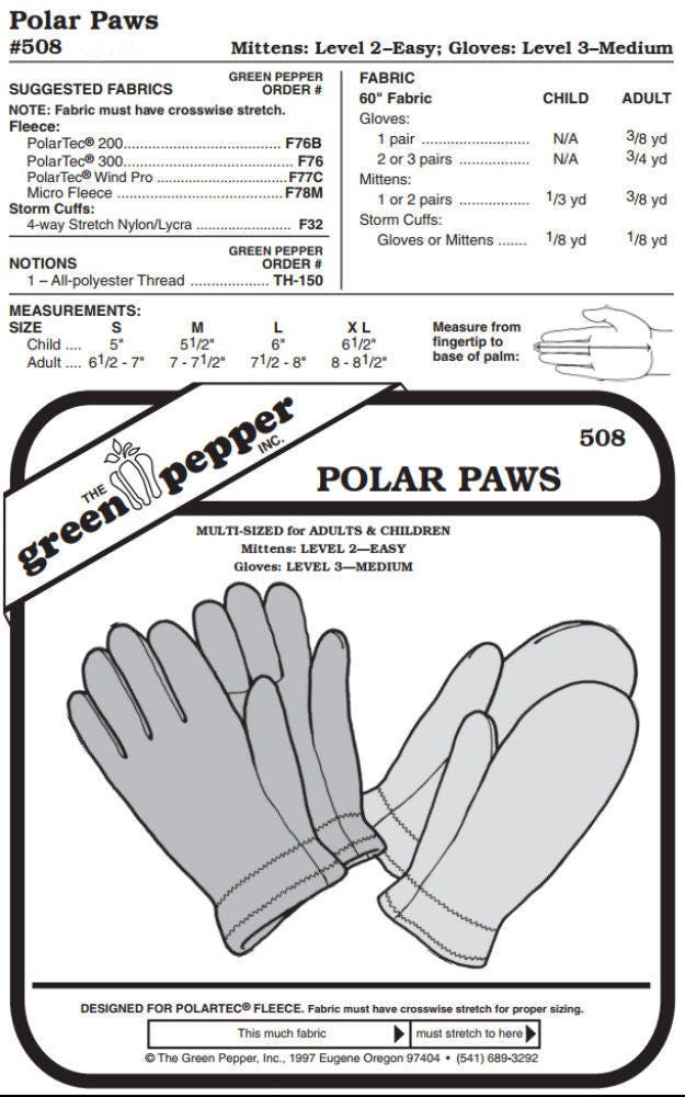 Polar Paws PDF Pattern - 508 - The Green Pepper Patterns Polar Paws PDF Pattern - 508 - The Green Pepper Patterns