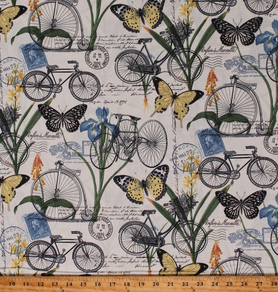 Buttercup Butterflies on Postcards in Cream Buttercup Butterflies on Postcards in Cream