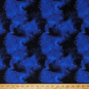 Cotton Galaxy Outer Space Stars Astronomy Night Sky Navy Blue Cotton Fabric Print by the Yard (121192) D776.82