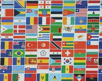 Cotton Global Games World Flags Packed Nationality Nations Paintbrush Studios Multicolor Cotton Fabric Print by the Yard (12025136) D660.46