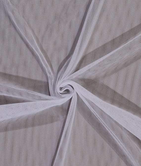 White English Netting Mesh Polyester Net Fabric By the Yard  (WHITE-2237V-5N) D179.05