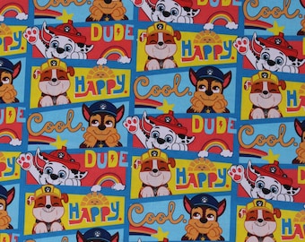 PAW Patrol Dogs Cartoon Character Kids Quilt 100/% Cotton Craft Face Mask Fabric 18\u201d X 21\u201d FQ New
