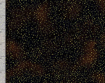 Cotton Black Golden Tiny Dots - Metallic Cleo by Chong-A Hwang Timeless Treasures Cotton Fabric Print by the Yard D407.45