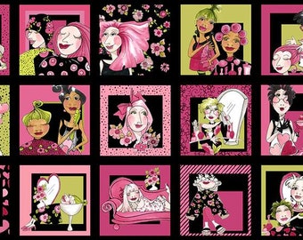 23" X 44" Panel Love Your Look Salon Hairdressers Hair Stylists Cosmetologists Ladies Women Black Cotton Fabric Panel (692-252) D413.11