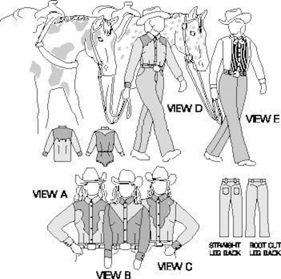 Suitability 3790 Womens Western Show Shirts and Pants Pattern | Etsy