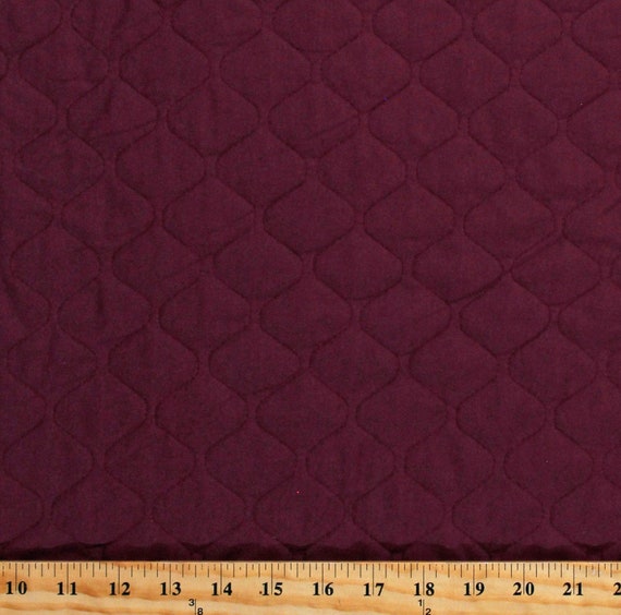 Single-Face Quilted Burgundy Wine 43" Wide Poly Cotton Blend Fabric by the Yard (262-2011) D270.20