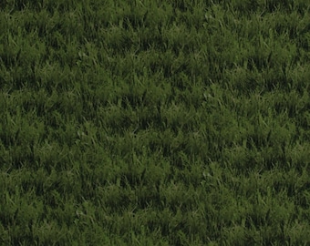 Cotton Landscape Medley Grass Nature Outdoor Allover Cotton Fabric Print by the Yard (250Green) D758.05
