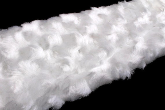 Swirled Fur Trim - 4 Wide Off White Fur Trims Trimming by The Yard M402.13