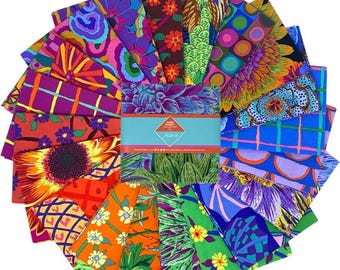 5" Charm Pack - Kaffe Fassett Collective August 2026 Jewel FreeSpirit Squares Fabric Bundle Quilter's Cotton Precuts (M517.20)