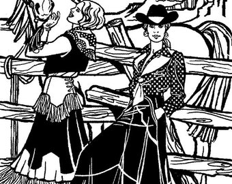 Folkwear Rodeo Cowgirl Skirt #243 Wild West Western Riding Sewing Pattern (Pattern Only) folkwear243