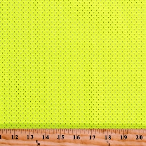 Safety High Visibility Yellow Fluorescent Sports Mesh 62&quot; Wide Polyester Jersey Fabric by the Yard (D141.04)