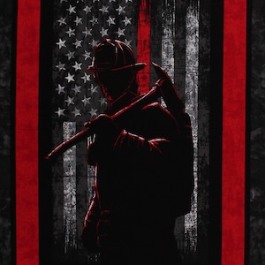 23.5" X 43" Panel Firefighters Fireman Firefighting Fire Station Flag Fire Dept Rescue Cotton Fabric Panel D57089 Licensed Sykel Enterprises