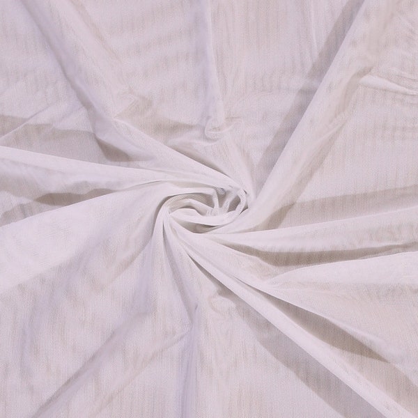 Power Mesh Lite Nylon/Spandex Fabric by the Yard - White (9159Z-8M) D181.02