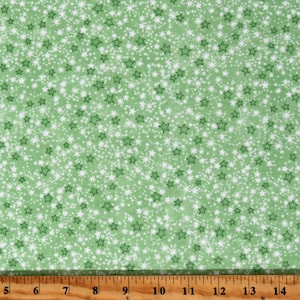 Flannel Stars on Green Kids Baby Cotton Flannel Fabric Print by the Yard (9831-66) D275.30