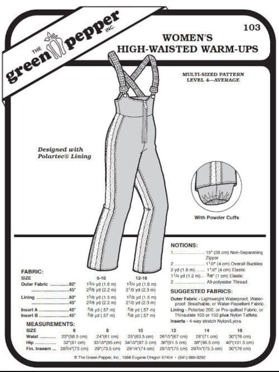 Women’s High Waisted Warm-up Pattern - 103 - The Green Pepper Patterns Women’s High Waisted Warm-up Pattern - 103 - The Green Pepper Patterns