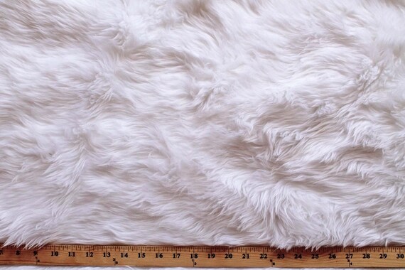 Faux Fur Premium 1.5 Pile Shag Pure White Luxury Faux Bridal Fur